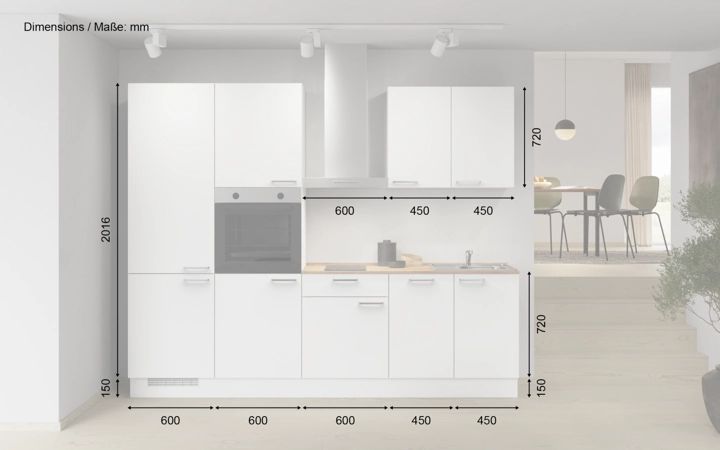 Perfekt geplant: Küchenzeile 270 cm